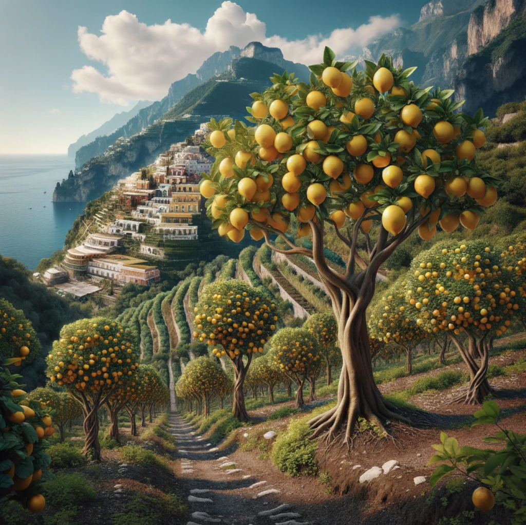 Citrus groves on the Amalfi Coast in Italy