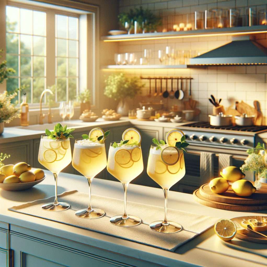 Lemon cocktails in the kitchen